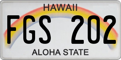 HI license plate FGS202