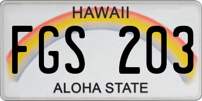 HI license plate FGS203