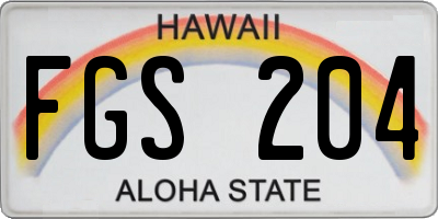 HI license plate FGS204
