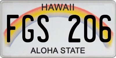 HI license plate FGS206