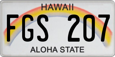 HI license plate FGS207