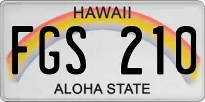 HI license plate FGS210