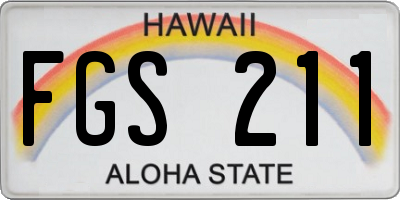 HI license plate FGS211
