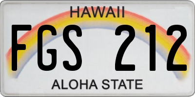 HI license plate FGS212