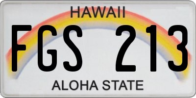 HI license plate FGS213