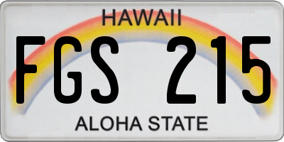 HI license plate FGS215