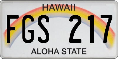 HI license plate FGS217