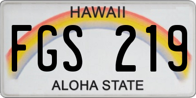 HI license plate FGS219