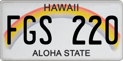 HI license plate FGS220