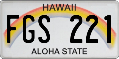 HI license plate FGS221
