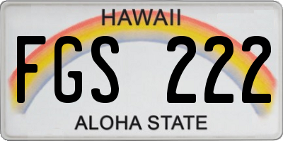 HI license plate FGS222
