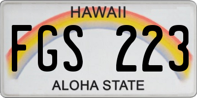 HI license plate FGS223