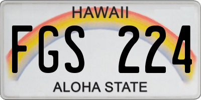 HI license plate FGS224