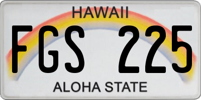 HI license plate FGS225
