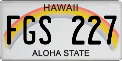 HI license plate FGS227