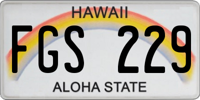 HI license plate FGS229