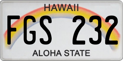 HI license plate FGS232