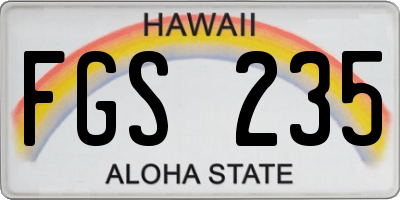 HI license plate FGS235