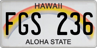 HI license plate FGS236