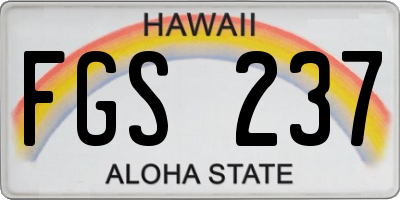 HI license plate FGS237