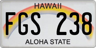 HI license plate FGS238