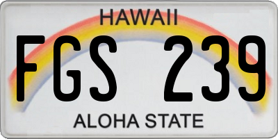 HI license plate FGS239