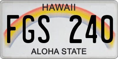 HI license plate FGS240