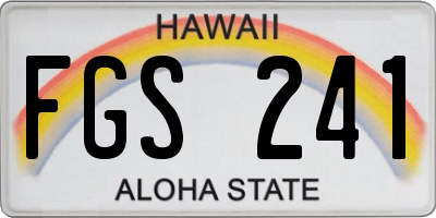 HI license plate FGS241