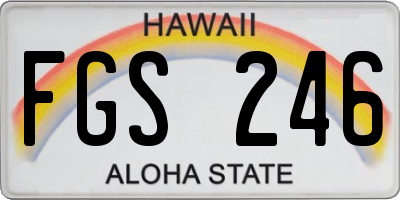 HI license plate FGS246