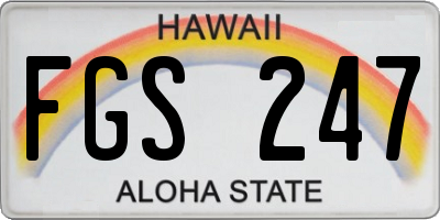 HI license plate FGS247