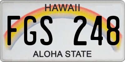 HI license plate FGS248