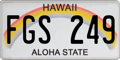 HI license plate FGS249