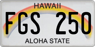 HI license plate FGS250