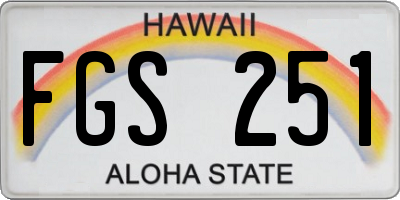 HI license plate FGS251