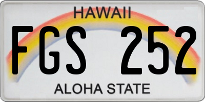 HI license plate FGS252