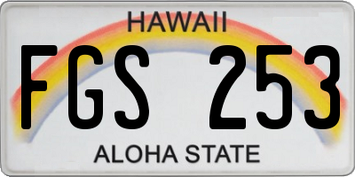 HI license plate FGS253