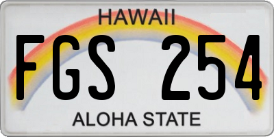 HI license plate FGS254