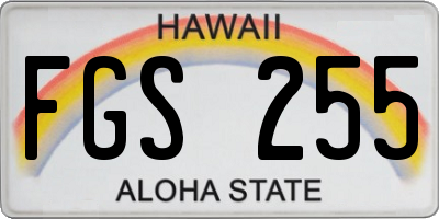 HI license plate FGS255