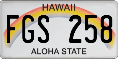 HI license plate FGS258