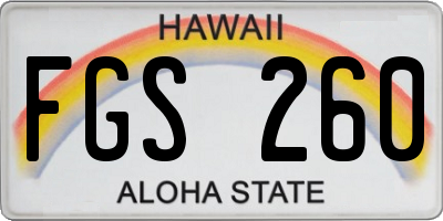 HI license plate FGS260