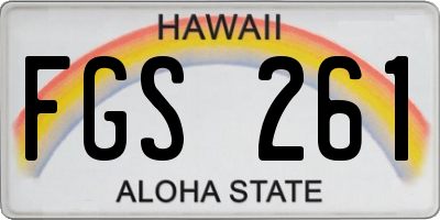 HI license plate FGS261