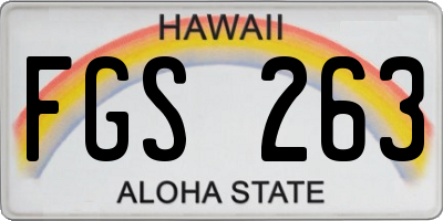 HI license plate FGS263