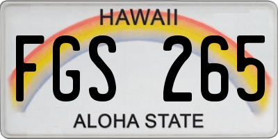 HI license plate FGS265
