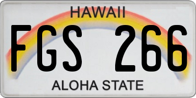 HI license plate FGS266