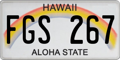 HI license plate FGS267