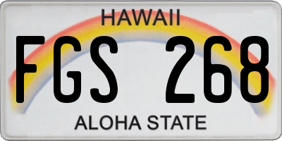 HI license plate FGS268
