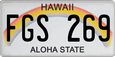 HI license plate FGS269