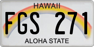 HI license plate FGS271