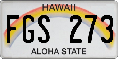 HI license plate FGS273