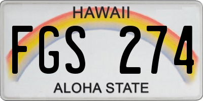 HI license plate FGS274